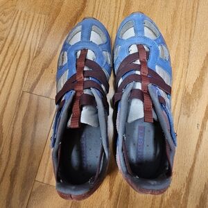 Diesel Blue and Brown Sneakers with Low-Top Design